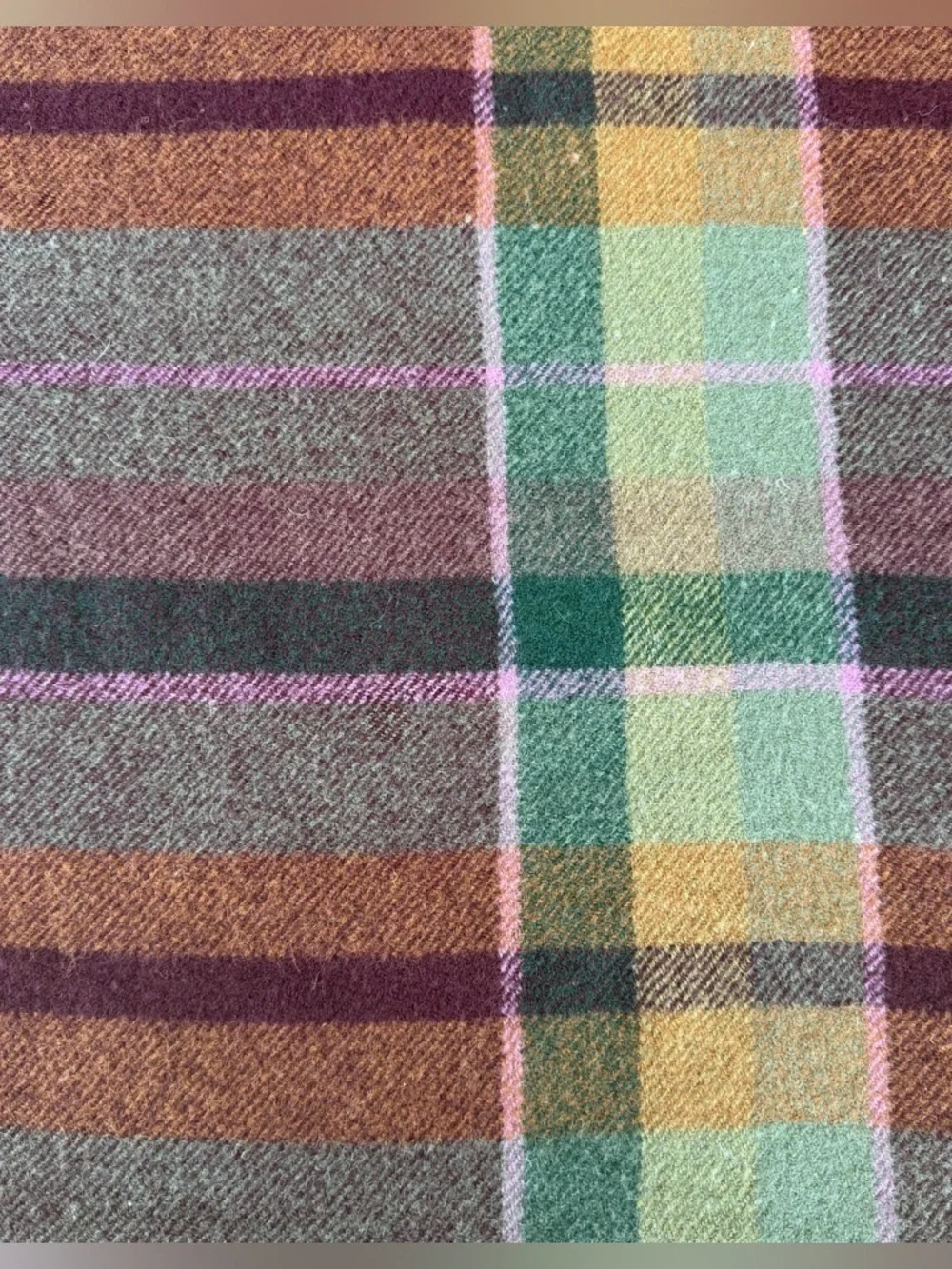 VTG Lauren Ralph Lauren Brittany Plaid 100% Wool Queen Blanket Earth Tones READ